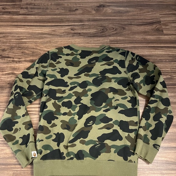 BAPE Classic Green Camo Sweatshirt SZ S - Picture 2 of 5
